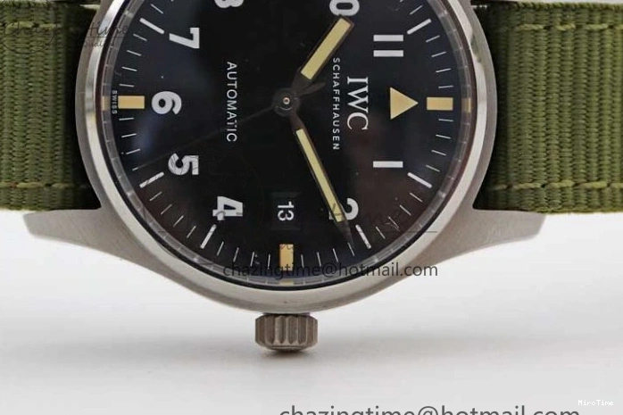 MIROTIME 0126 FastDry Mark XVIII “TRIBUTE TO MARK XI” IW327007 M+F 1:1 Best Edition Black Dial on Green Nylon Strap A 7050